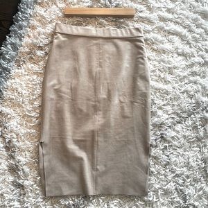 Wilfred Free Lis Beige Suede Pencil Skirt Size 0